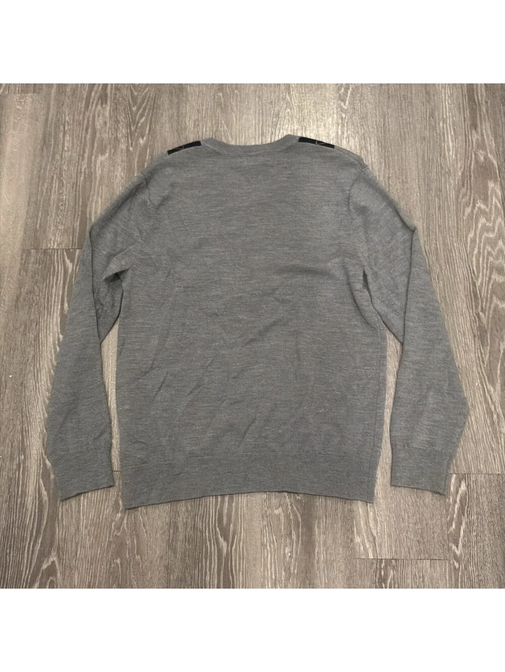 Banana Republic Extra Fine Merino Wool Sweater Men’s XL Gray Argyle V Neck
